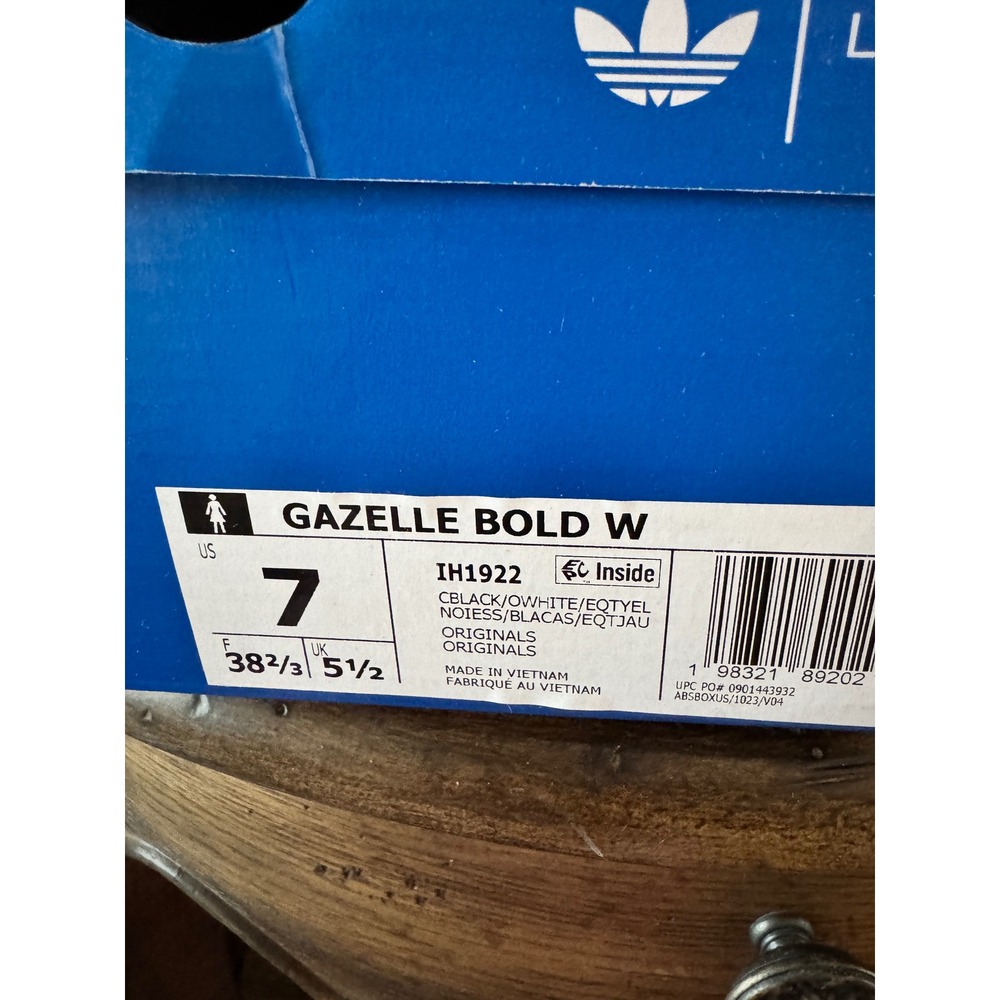 Adidas Gazelle Bold W Floral Core Black Off White Platform Sneakers IH1922 Sz 7 - Picture 2 of 8